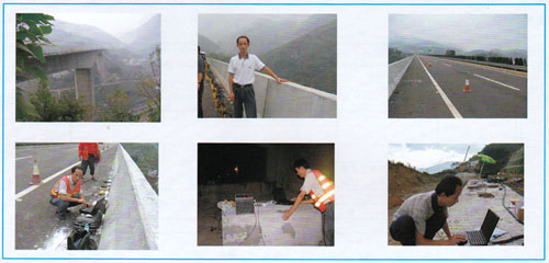 TGM-B408(A)型桥梁CT仪应用于重庆某高速公路桥梁声波CT病害诊断——测试现场