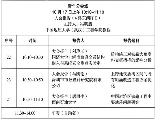 第三届地下空间开发和岩土工程新技术发展论坛日程